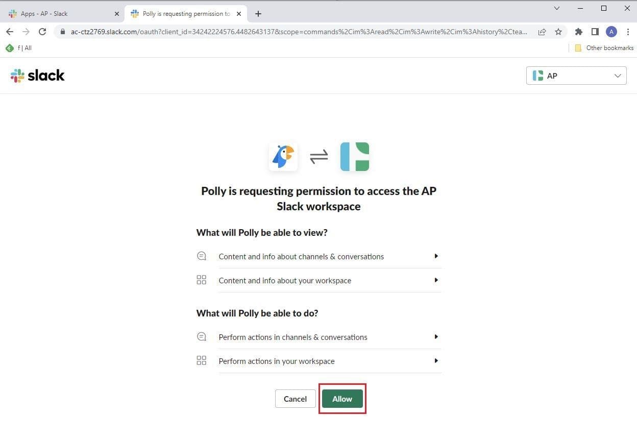 στιγμιότυπο οθόνης της σελίδας άδειας εφαρμογής της Polly
