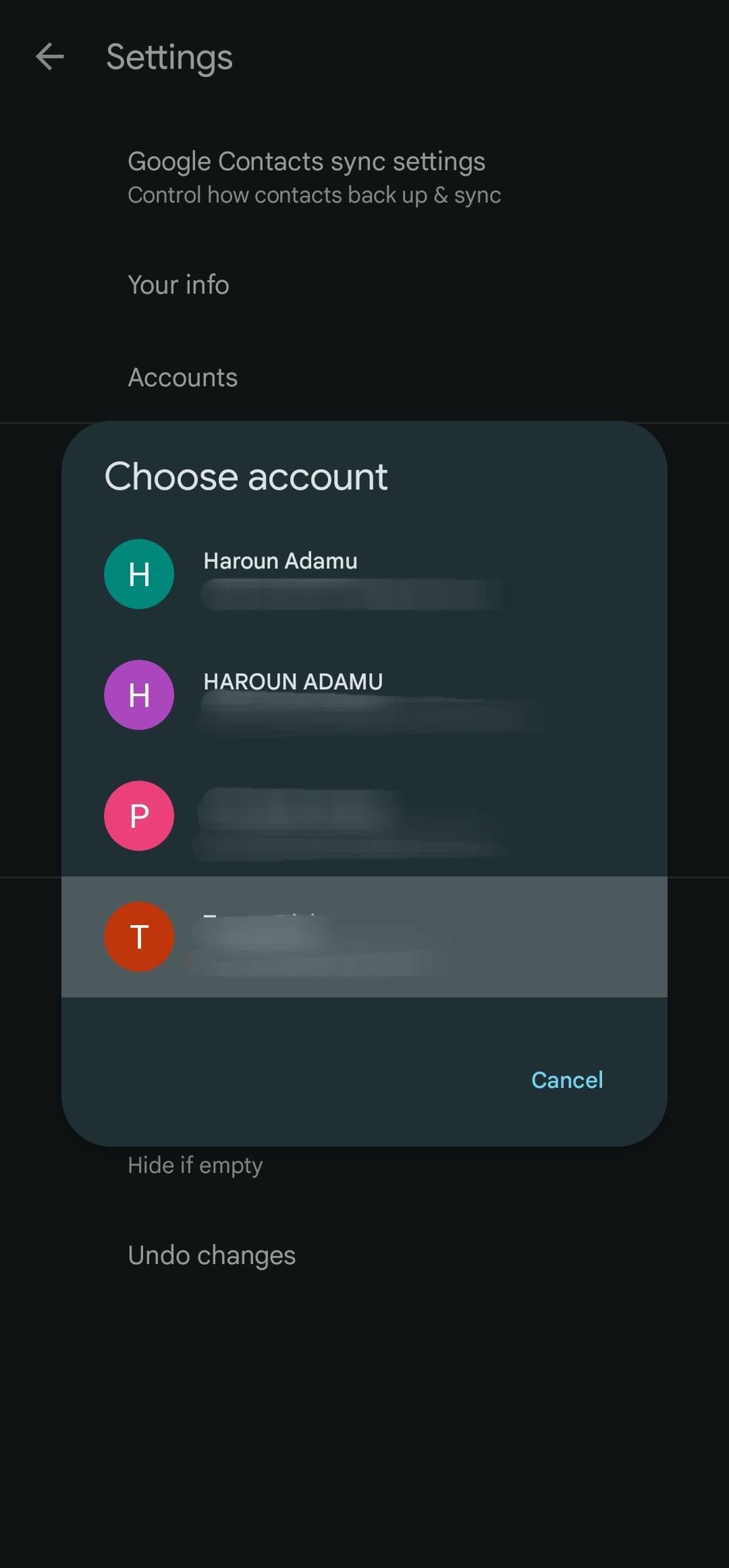 Επιλέξτε τη διαγραμμένη επαφή που θέλετε να επαναφέρετε στη λίστα επαφών σας