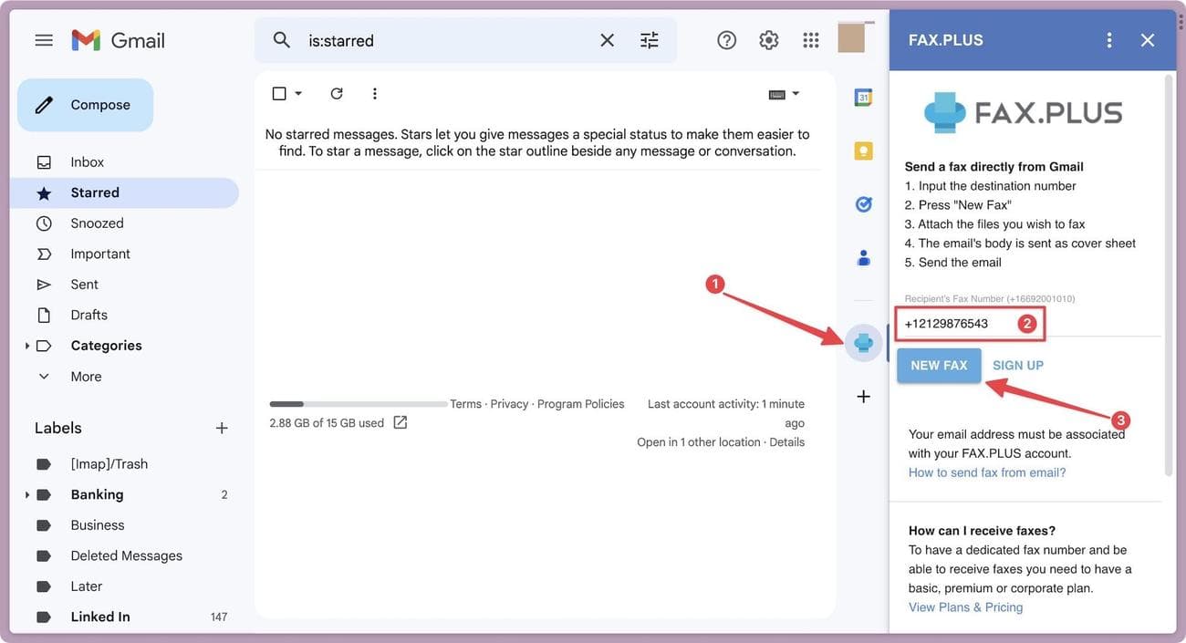 Αποστολή φαξ μέσω Fax.Plus