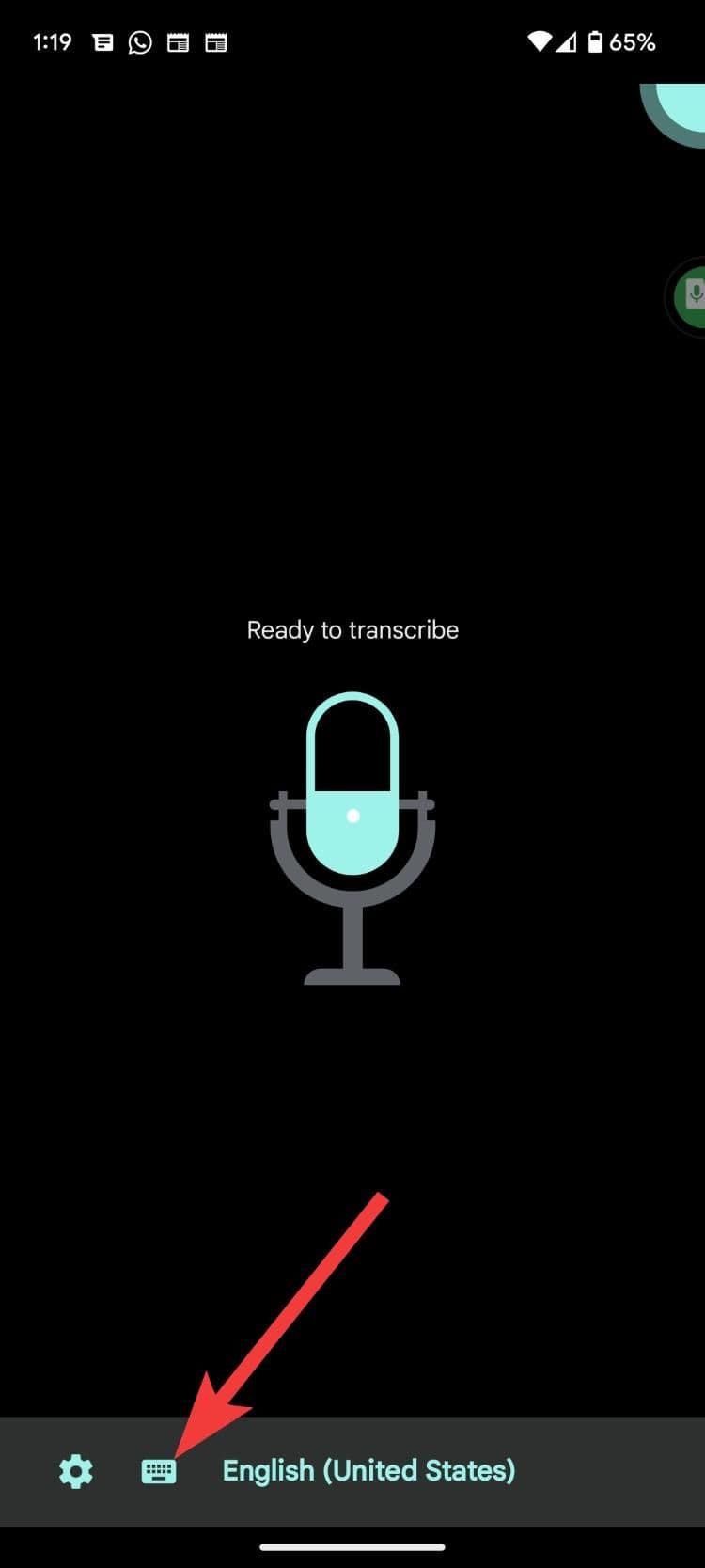 select live transcribe keyboard