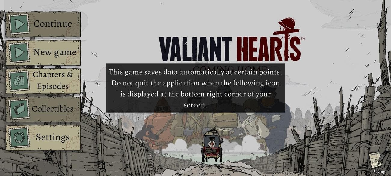 Αυτόματη εξοικονόμηση στο Valiant Hearts: Coming Home
