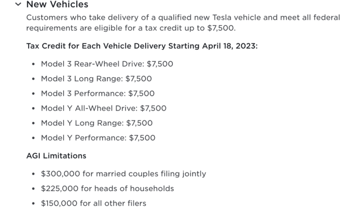 Η Tesla λέει ότι όλα τα νέα Model 3 πληρούν τις προϋποθέσεις για πλήρη πίστωση φόρου 7.500 $