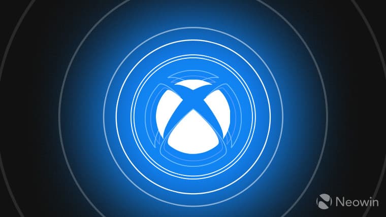 Xbox logo against a blue background with white circles around it