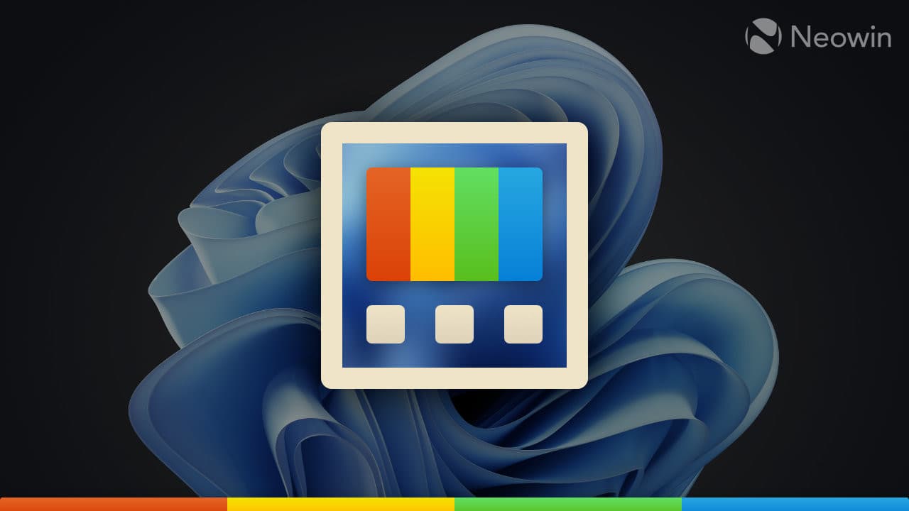 Ένα προσαρμοσμένο λογότυπο PowerToys με φόντο από παγωμένο γυαλί