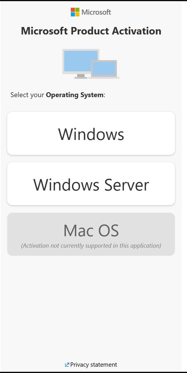 Νέα σχεδίαση διεπαφής χρήστη για ενεργοποίηση Windows και MS Office