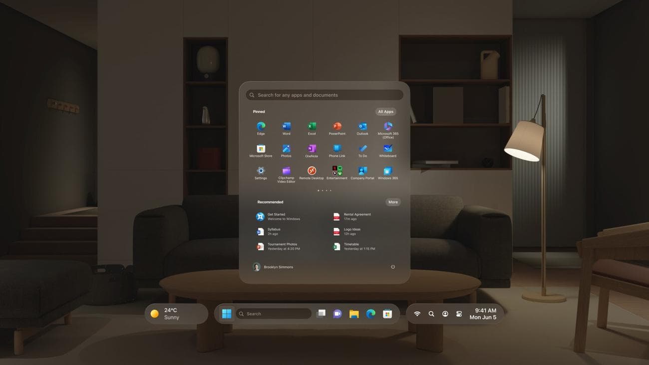 Apple visionOS σε στυλ Windows 11