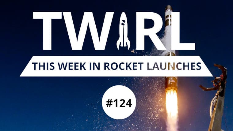 The TWIRL logo in front of the Electron rocket