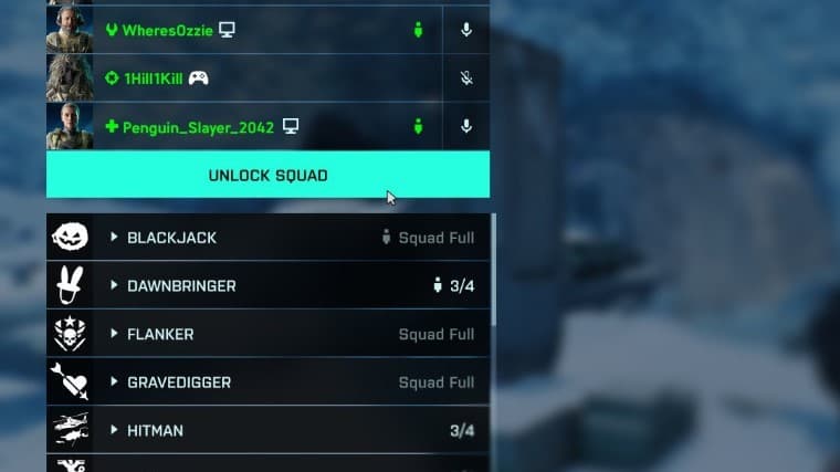 Κλείδωμα ομάδας Battlefield 2042