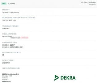 Πιστοποιήσεις μπαταριών Samsung Galaxy S24+ (EB-BS926ABY) και S24 Ultra (EB-BS926ABY)