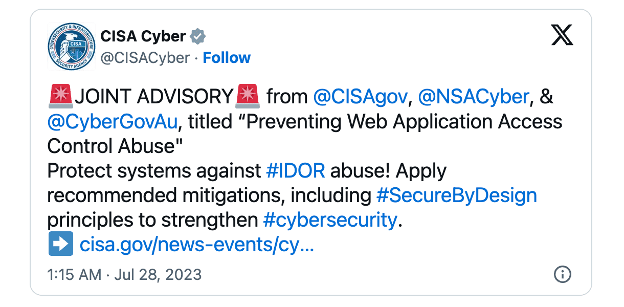 Προειδοποίηση CISA IDOR