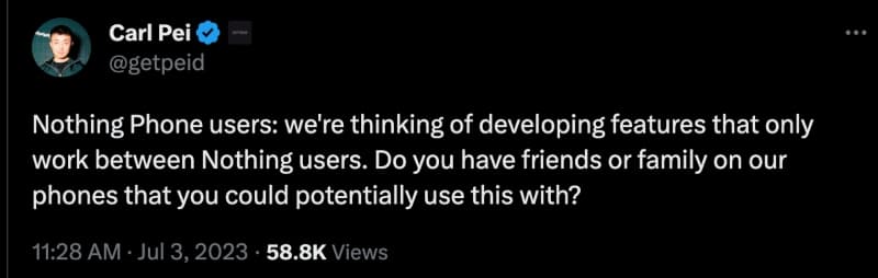 Ο Carl Pei Nothing διαθέτει αποκλειστικά tweet