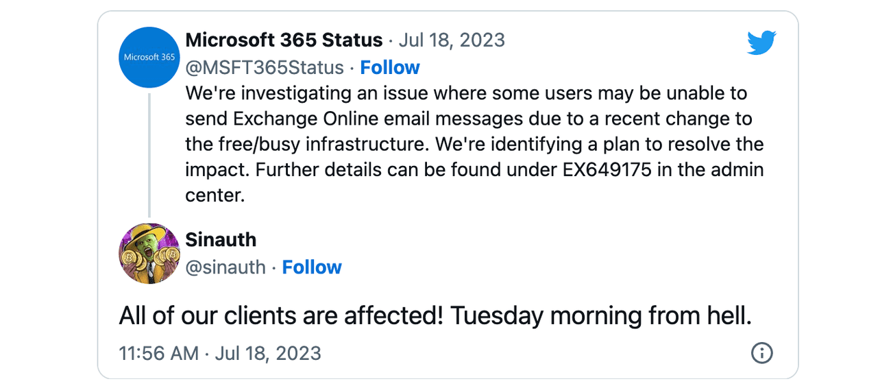 Exchange_Online_outage_tweet