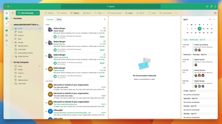 Προφίλ του Microsoft Outlook για Mac