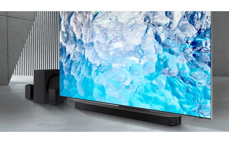The Samsung HW-Q990B is Atmos-ready and can produce 11.1.4-channel sound. / Samsung