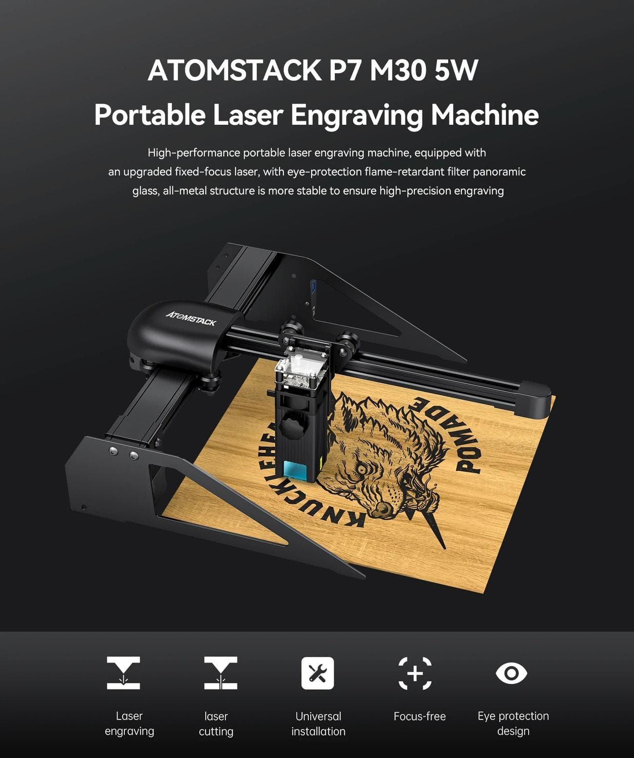[#Ιστορικό_Χαμηλό] ATOMSTACK P7 M30 : Φορητός Laser Engraver, με μέγεθος χάραξης 20 x 20cm σε ΤΡΟΜΕΡΗ τιμή!