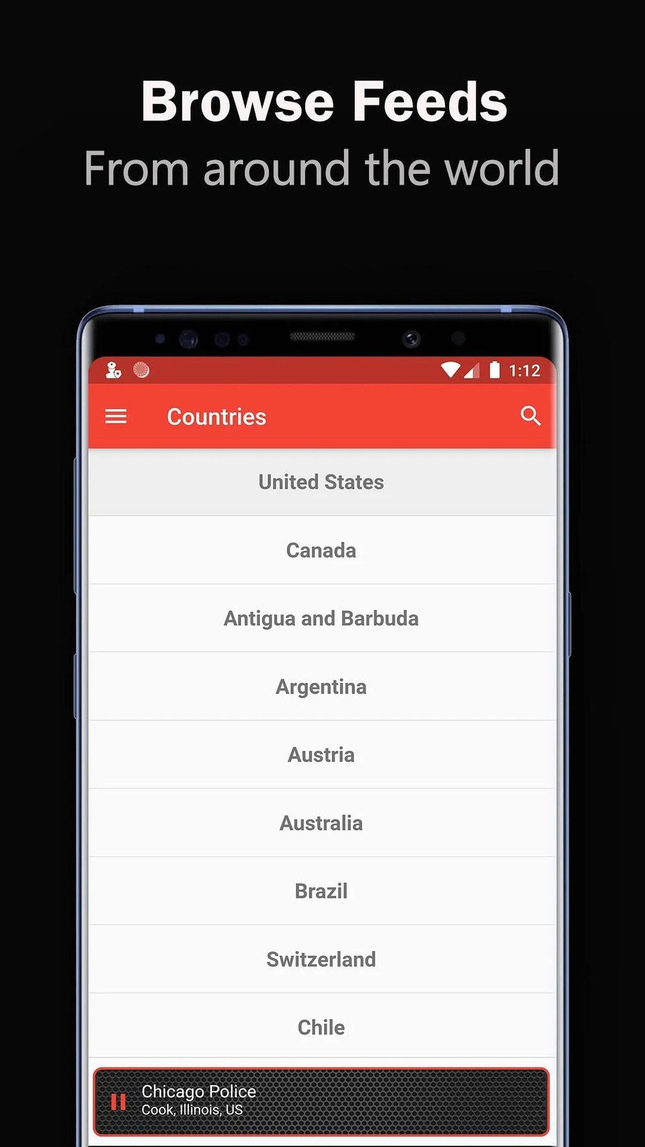 Στιγμιότυπο οθόνης της ροής Police scanner 5.0