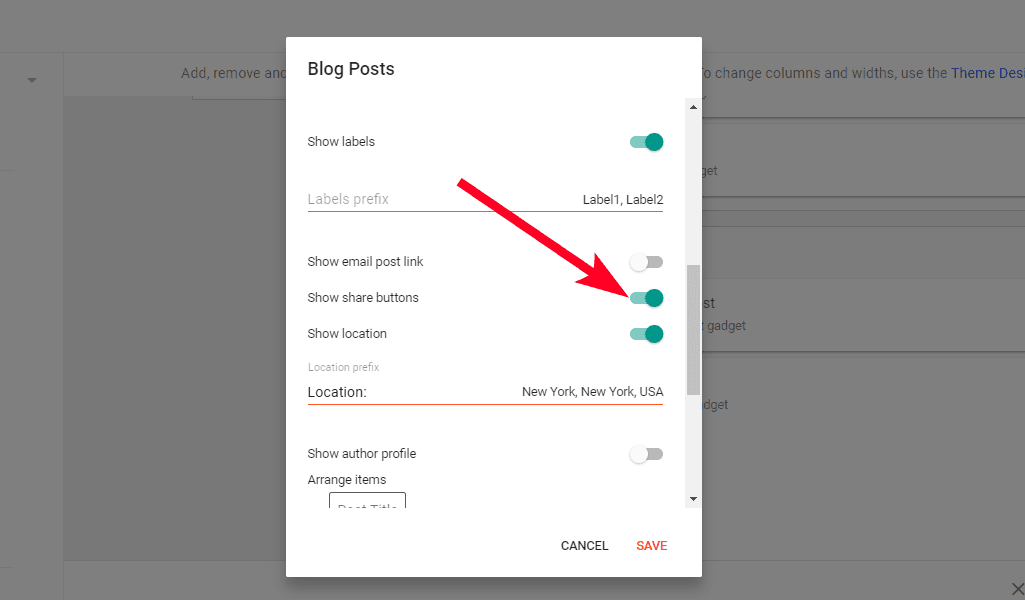 Blog Posts layout settings on Blogger
