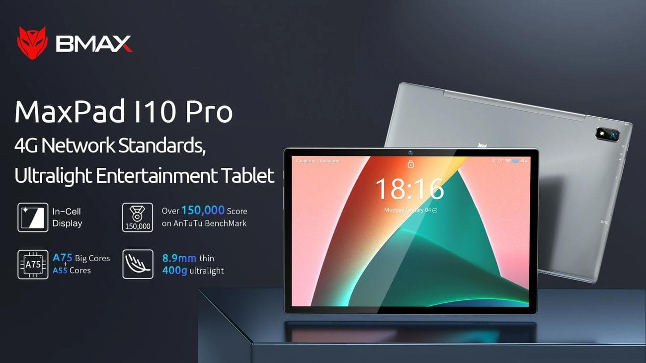 [#Ιστορικό_χαμηλό] BMAX MaxPad I10 Pro : Unisoc T310, 4GB RAM και Android 11, σε ένα πολύ οικονομικό 10" 4G Tablet.