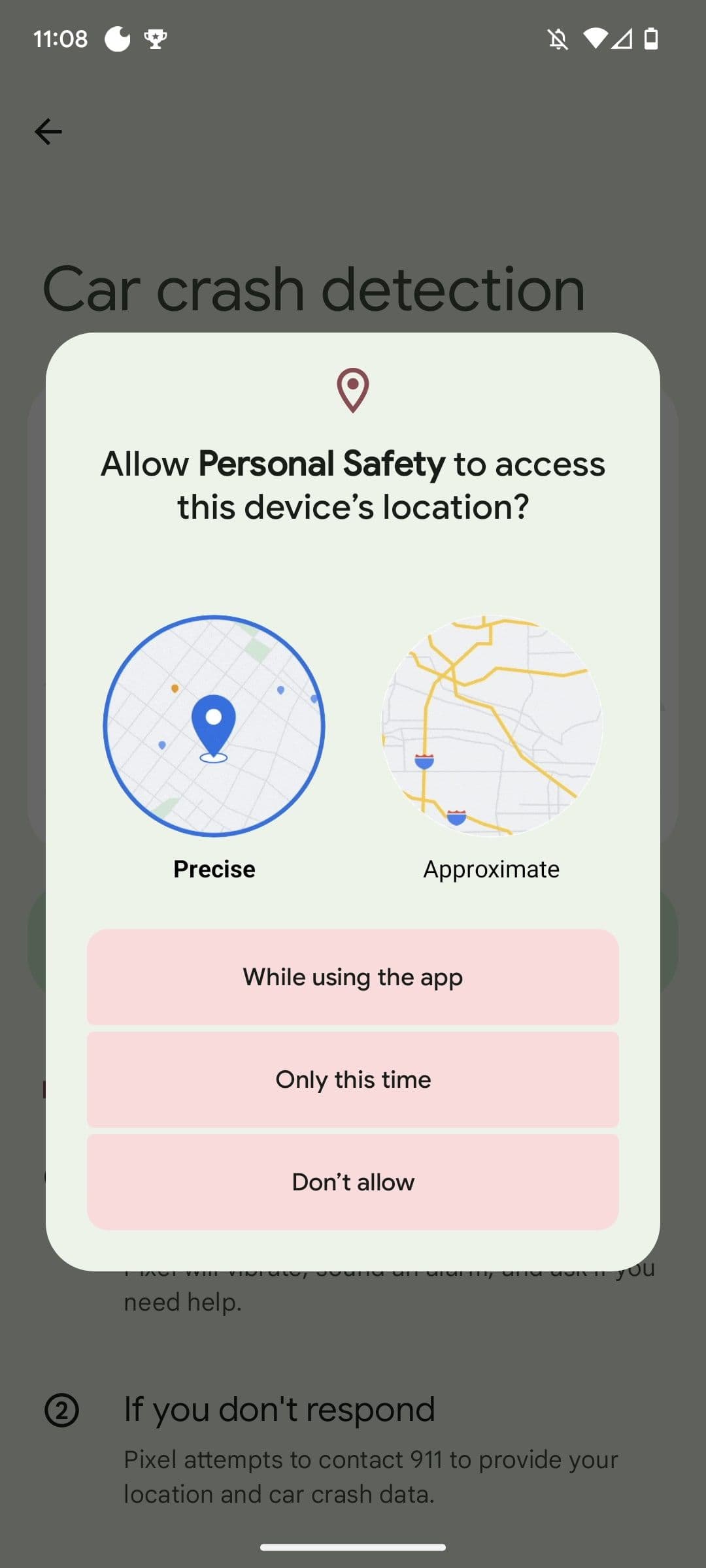 άδεια τοποθεσίας κατά τη διάρκεια τροχαίου ατυχήματος