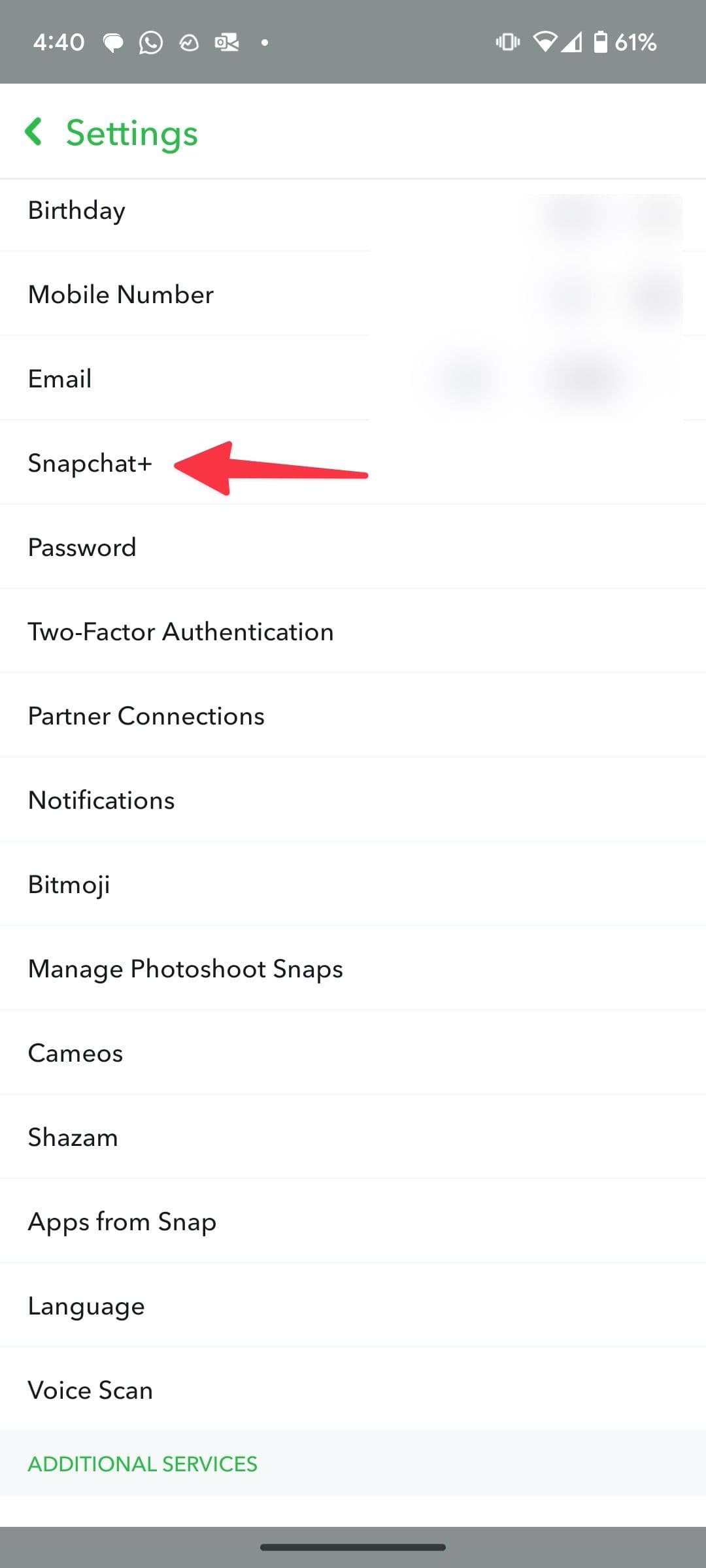 Snapchat+ σε Android
