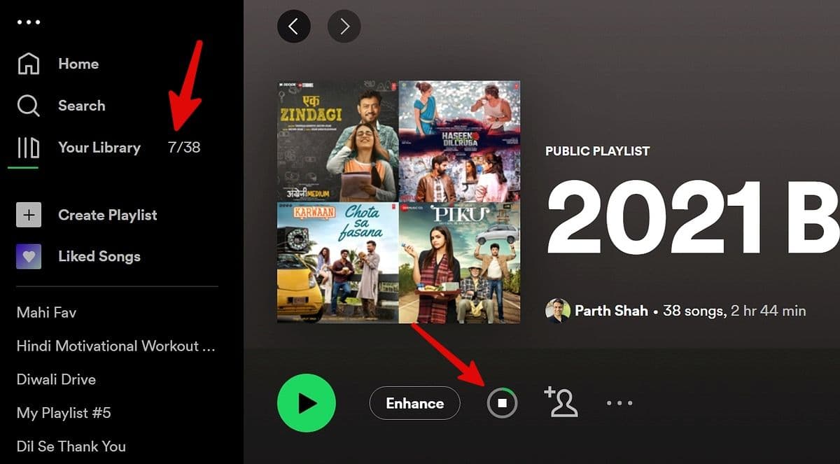 διαδικασία λήψης για τραγούδια spotify στην επιφάνεια εργασίας