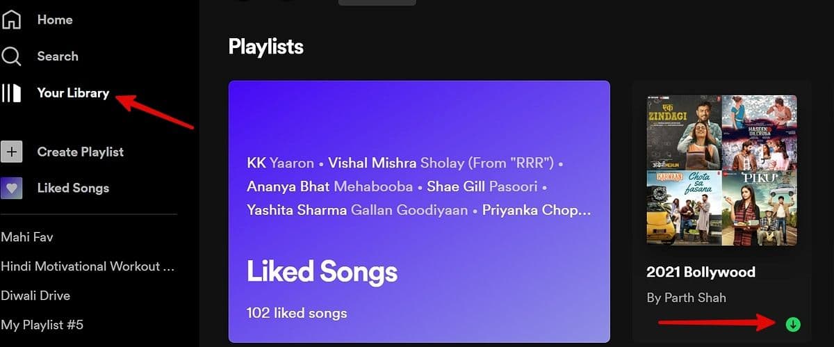 ελέγξτε τη βιβλιοθήκη spotify στην επιφάνεια εργασίας