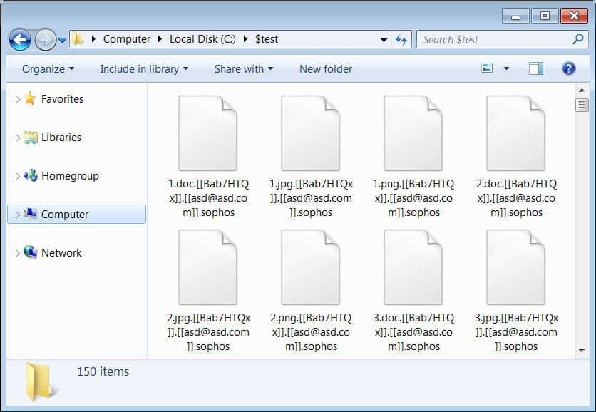 Αρχεία κρυπτογραφημένα από το SophosEncrypt