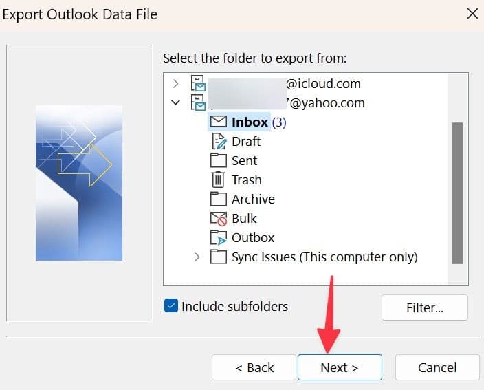 επιλέξτε yahoo inbox