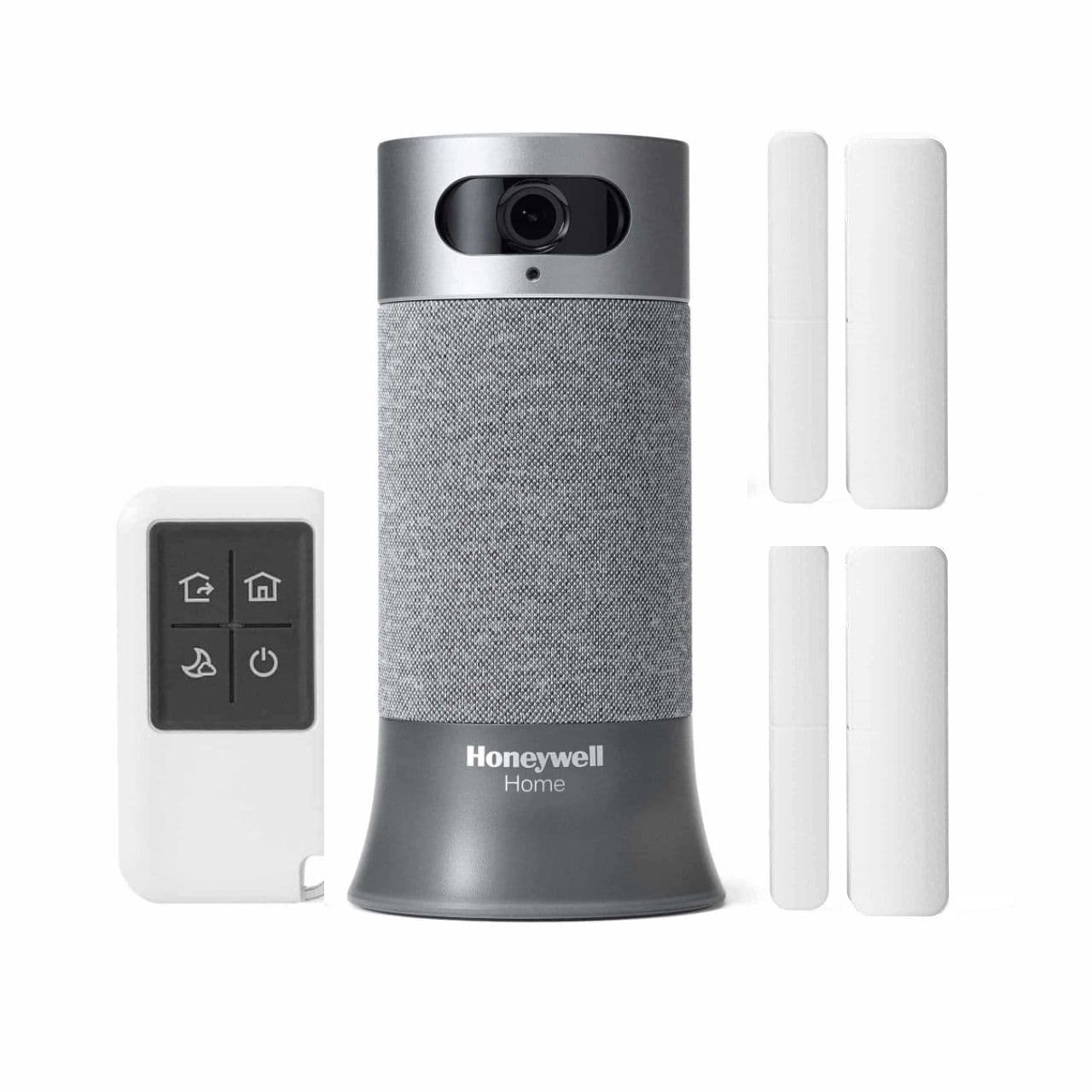 Honeywell Home Smart Home Security Starter Kit including ‎a camera base station, 2 access sensors, and a remote-control key fob