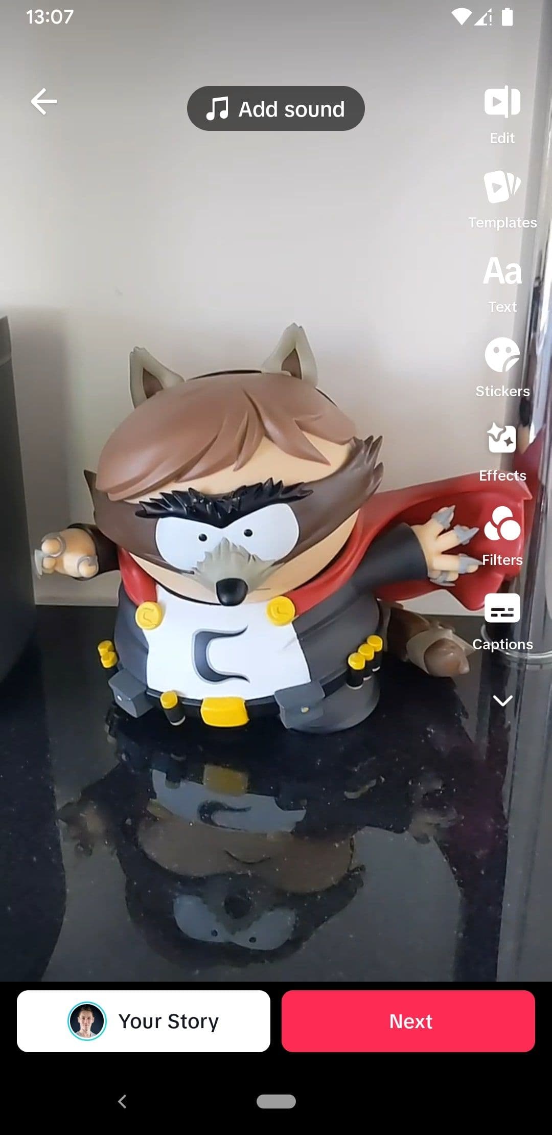 Το πρόγραμμα επεξεργασίας βίντεο TikTok εμφανίζει τις επιλογές επεξεργασίας