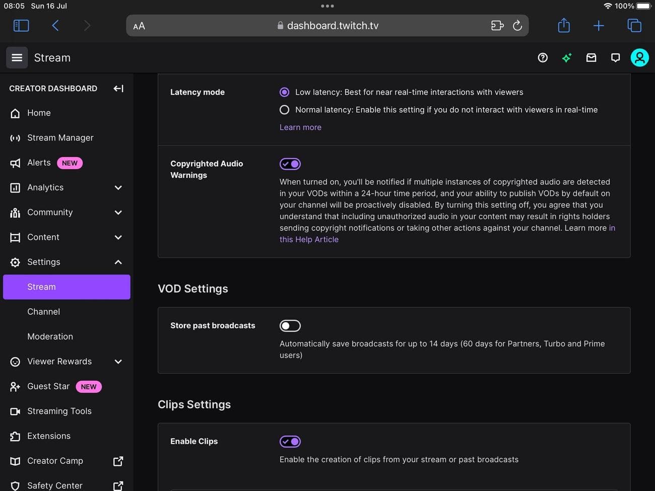 Κάντε κύλιση προς τα κάτω στις Ρυθμίσεις VOD