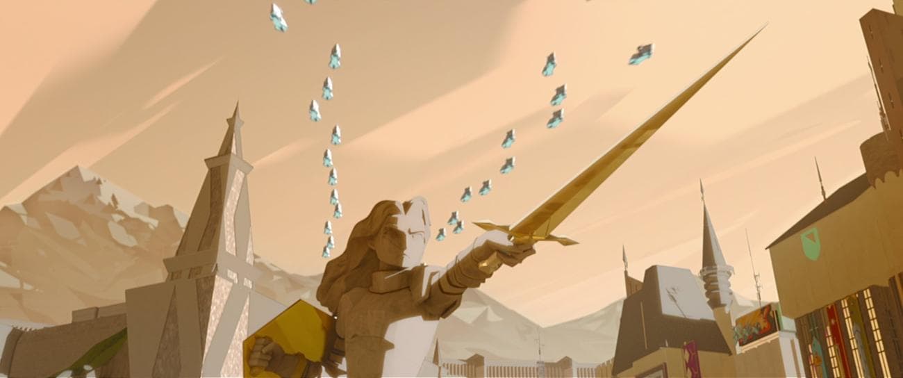 Το άγαλμα της Γκλόρεθ δεσπόζει πάνω από το βασίλειο. 