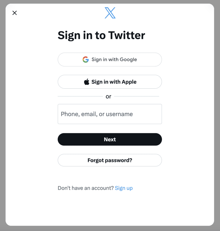 Είσοδος Twitter / X