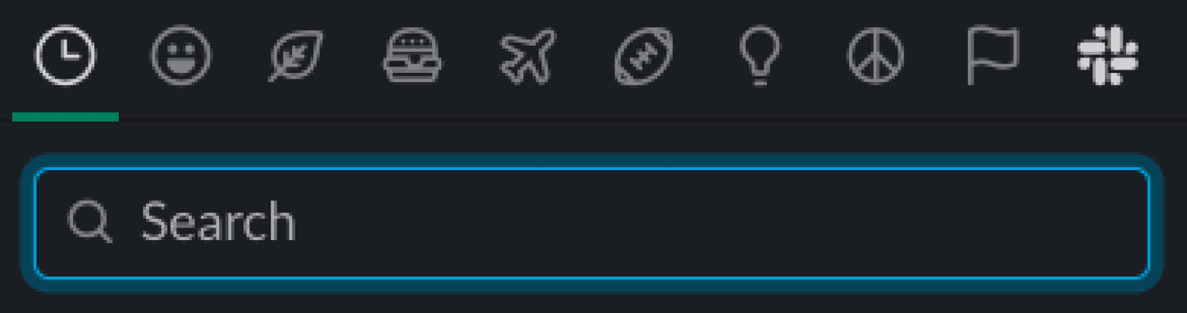 Η γραμμή αναζήτησης emoji στο Slack.