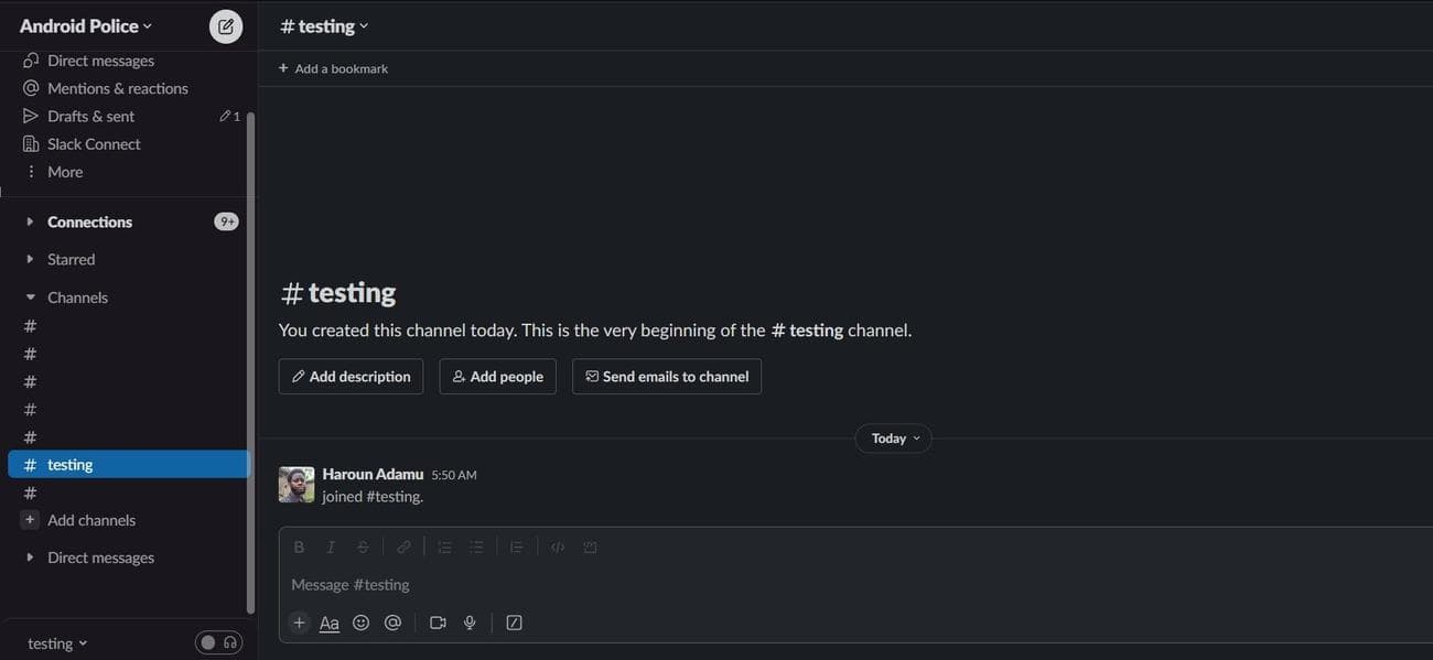 Slack αρχική σελίδα