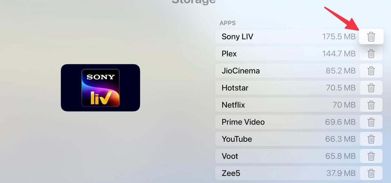διαγράψτε εφαρμογές στο Apple TV