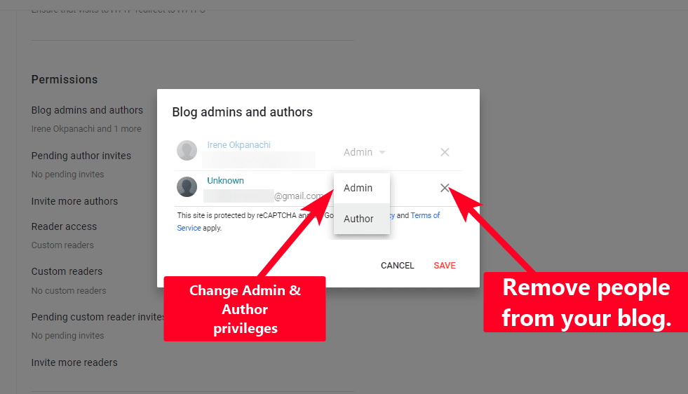 Managing Blog admins and authors on Blogger