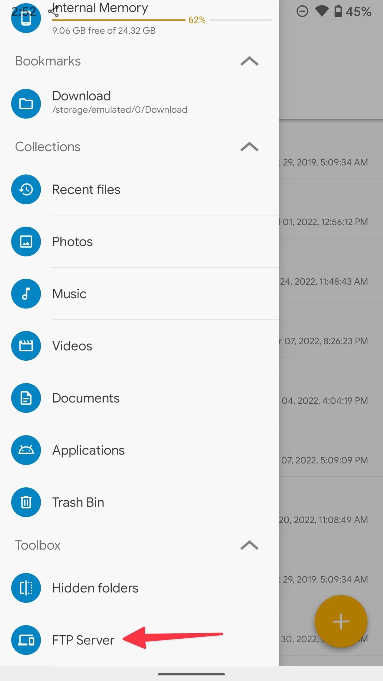 FTP server on Android