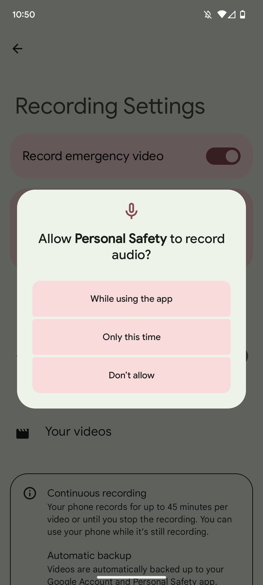ρυθμίσεις προσωπικής ασφάλειας