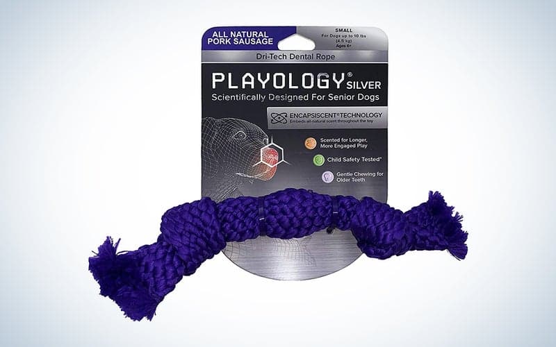 μπλε οδοντιατρικό σχοινί παιχνίδι σκύλου