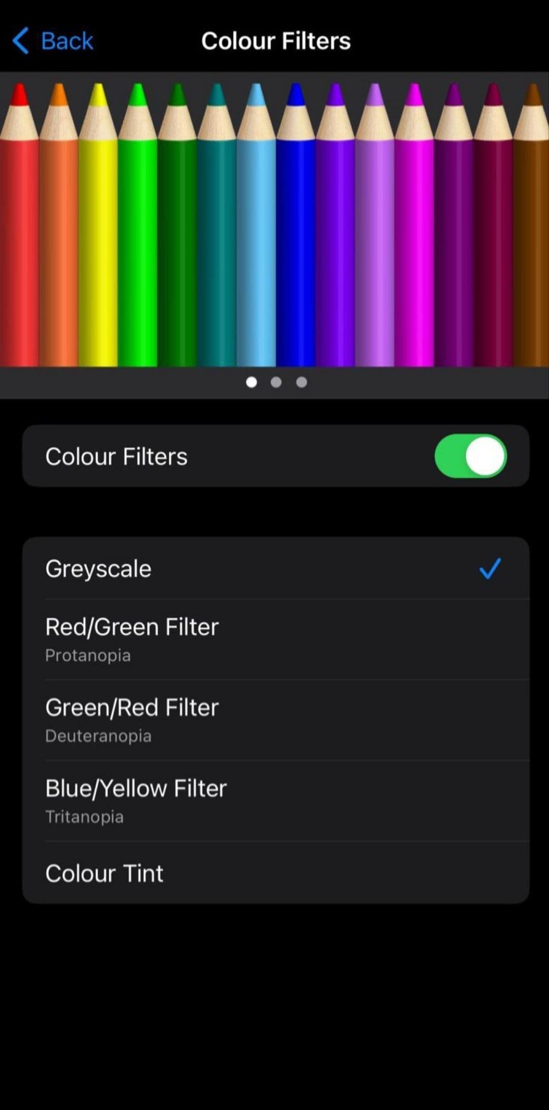 Στιγμιότυπο οθόνης των ρυθμίσεων του iphone