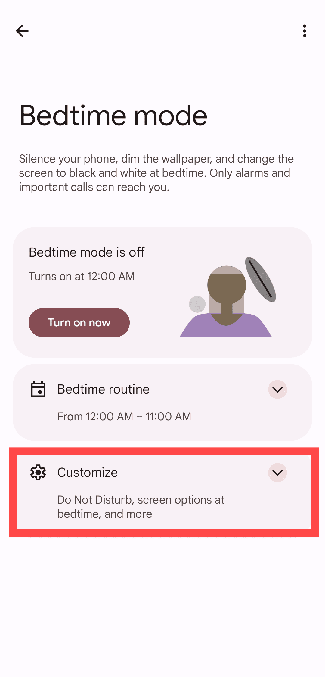 Στιγμιότυπο οθόνης των ρυθμίσεων Google Pixel