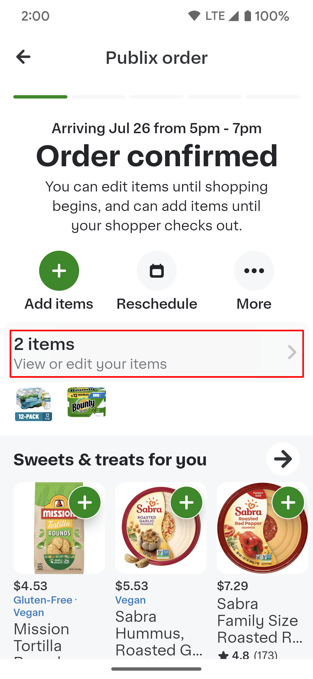 Επιλέγοντας την ενότητα Προβολή ή επεξεργασία των στοιχείων σας στην εφαρμογή Instacart