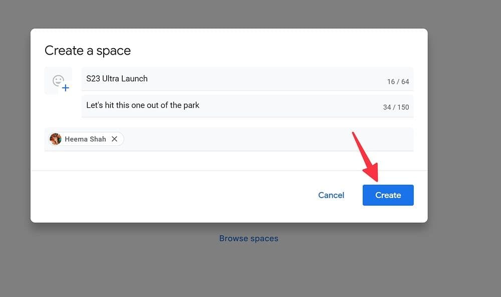 δημιουργήστε ένα χώρο στο google