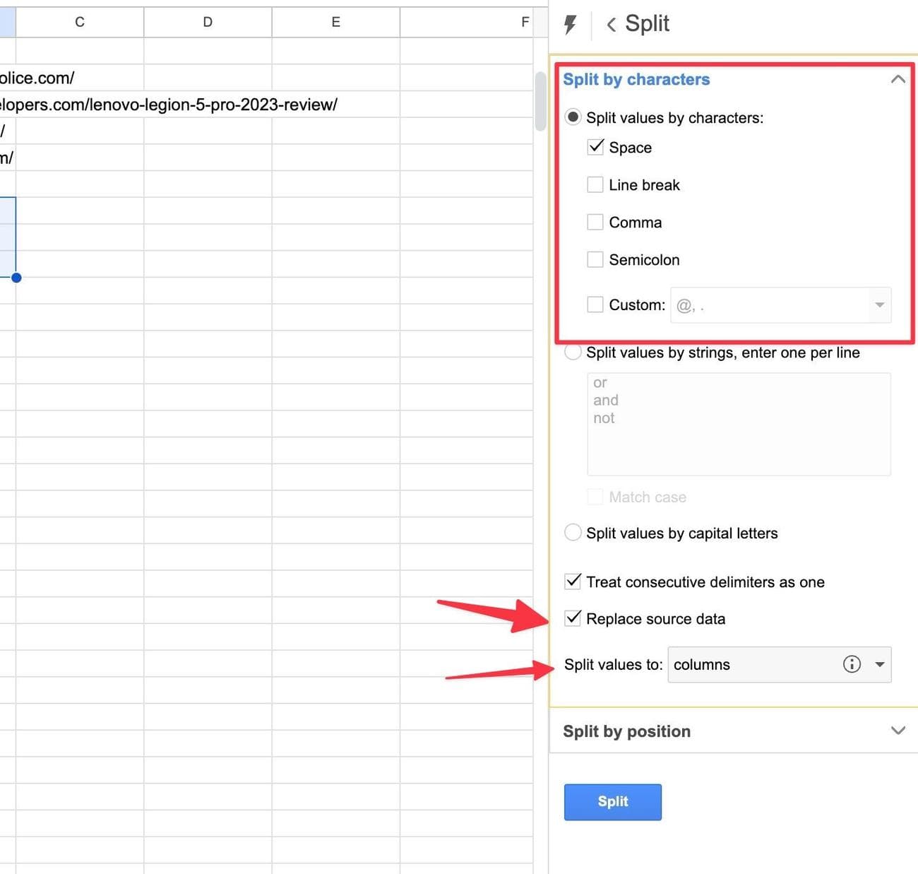 Ηλεκτρικά εργαλεία λειτουργία διαχωρισμού κειμένου