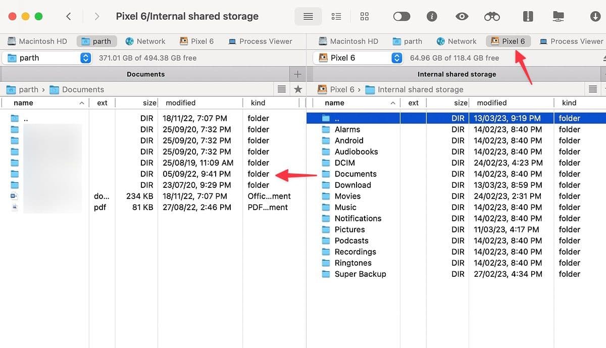 Commander One file transfer