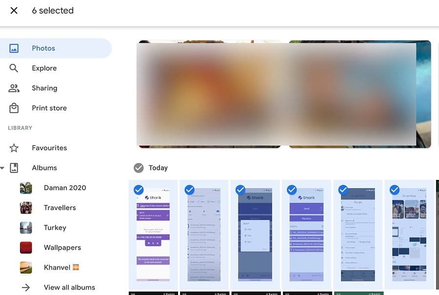 Screenshot of Google Photos web
