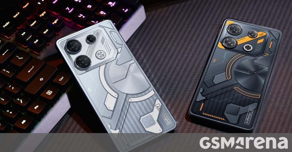 Επιφάνειες Infinix GT 10 Pro με μίνι LED και πίσω πάνελ που αλλάζει χρώμα