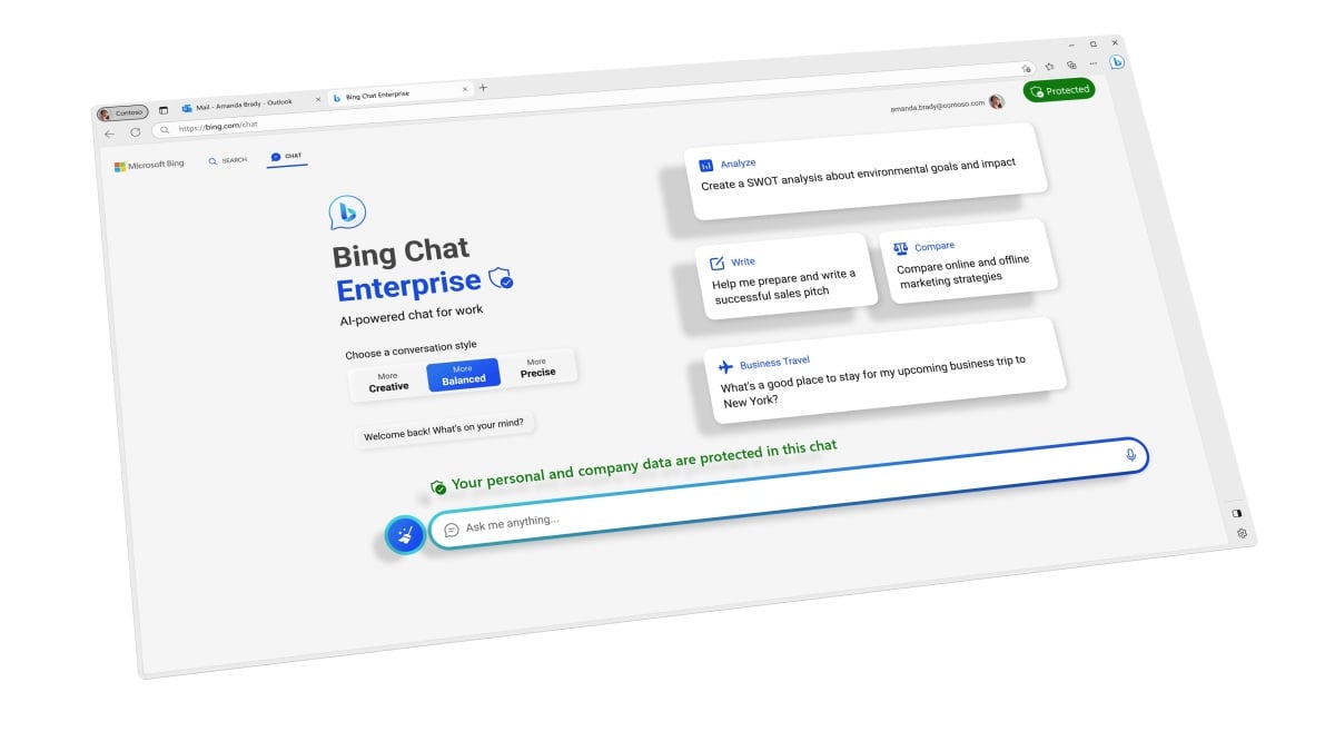 Η Microsoft ανακοινώνει το Bing Chat για επιχειρήσεις με ενσωματωμένες λειτουργίες απορρήτου