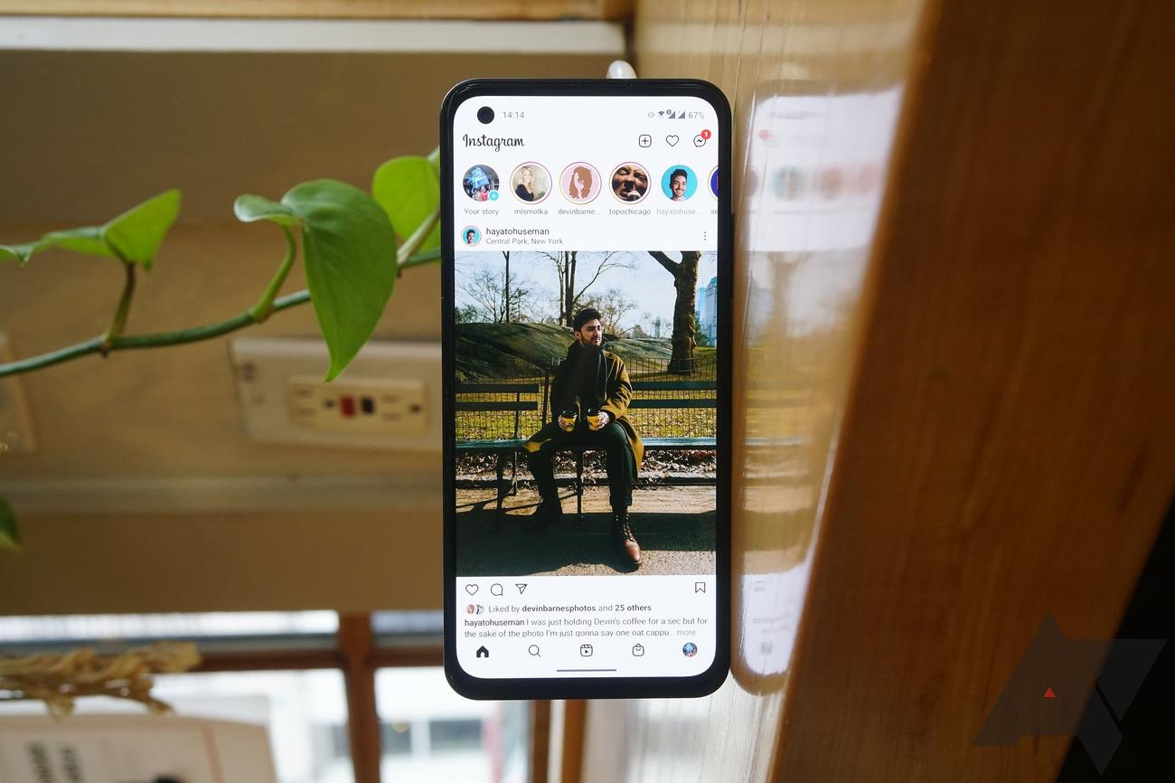 Picture of a phone displaying the Instagram app